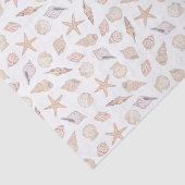 Tissuepapier met schelpen, decoupage strand kust (Detail)