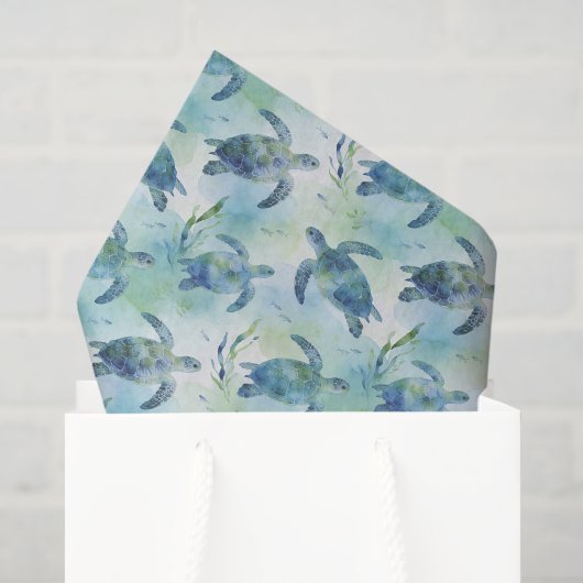 Tissuepapier met schildpad decoupage, zeeschildpad (Cadeauzakje)