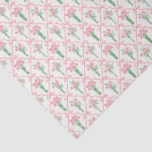 Tissuepapier met strik, roze bloemendecoupe (Detail)