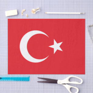 Tissuepapier met Turkije, tissuepapier met vlag va