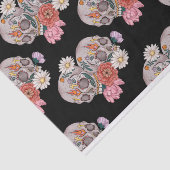 Tissuepapier met vintage suiker schedel bloemen vo (Detail)