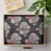 Tissuepapier met vintage suiker schedel bloemen vo (Geschenk)