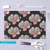 Tissuepapier met vintage suiker schedel bloemen vo (Craft)