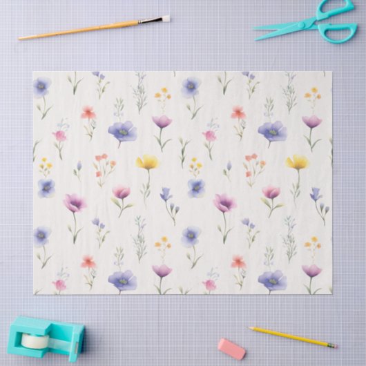 Tissuepapier met wilde bloemenweide (Craft)