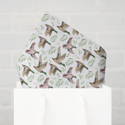 Tissuepapier met wilde eenden (Cadeauzakje)