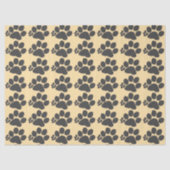Tissuepapier - polydactyle pootafdruk op beige (Voorkant)
