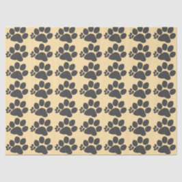 Tissuepapier - polydactyle pootafdruk op beige