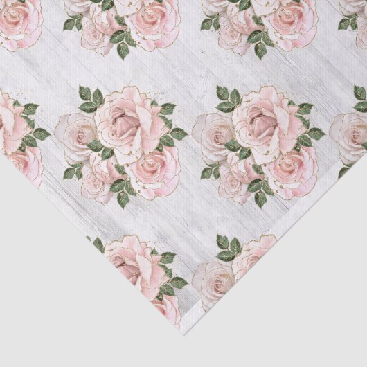 Tissuepapier Set Aantal 2 Rustieke Blush Rozen (Detail)