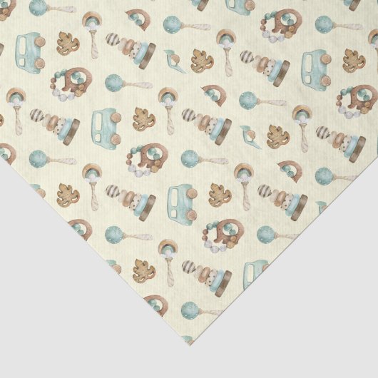 Tissuepapier Vintage Speelgoed Gele Achtergrond (Detail)