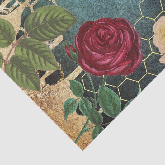 tissuepapier voor  bijen en rozen (Detail)