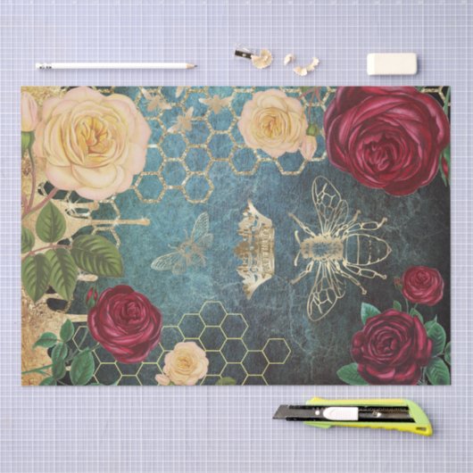 tissuepapier voor  bijen en rozen (Craft)