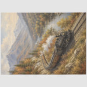 Tissuepapier voor decoupage met bergstoomtrein (Voorkant)