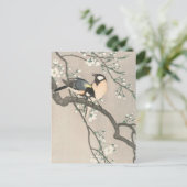 Tit on Cherry Branch Painting van Ohara Koson Briefkaart (Staand voorkant)