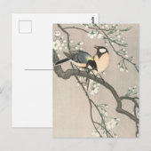 Tit on Cherry Branch Painting van Ohara Koson Briefkaart (Voorkant / Achterkant)