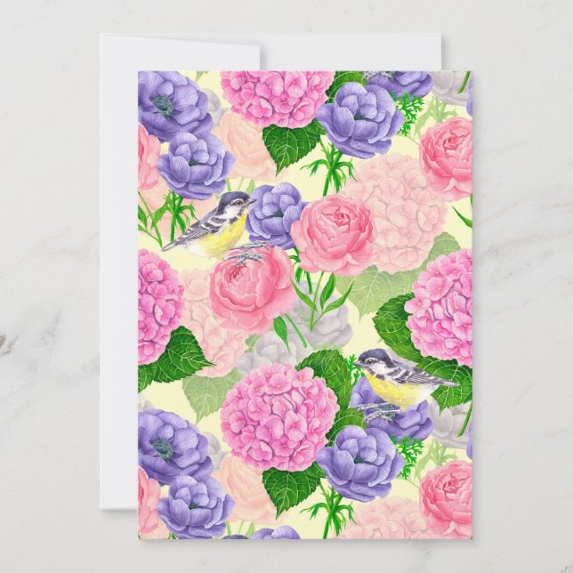 Tit-vogel en -bloemen (Voorkant)