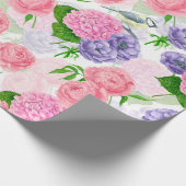 Tit-vogel en -bloemen cadeaupapier (Hoek)