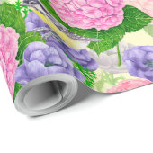 Tit-vogel en -bloemen cadeaupapier (Rol Hoek)