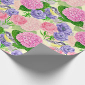 Tit-vogel en -bloemen cadeaupapier (Hoek)