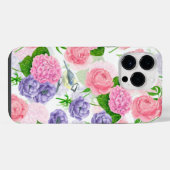 Tit-vogel en -bloemen iPhone hoesje (Achterkant horizontaal)