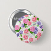Tit-vogel en -bloemen ronde button 5,7 cm (Voorkant /achterkant)