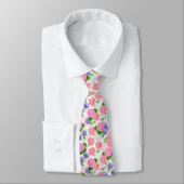Tit-vogel en -bloemen stropdas (Gebonden)