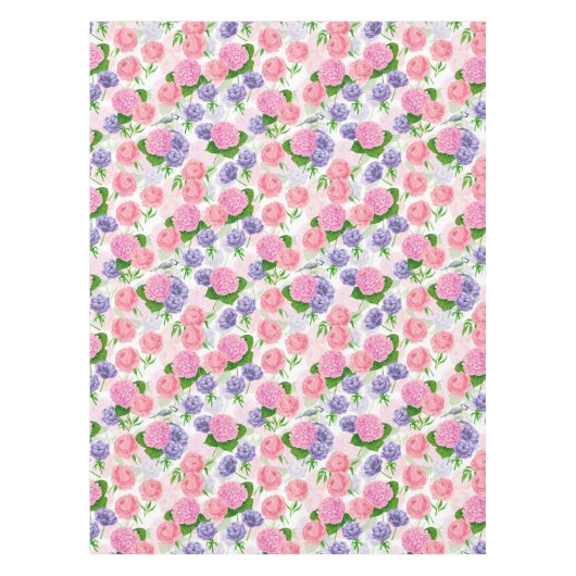 Tit-vogel en -bloemen tafelkleed (Voorkant)