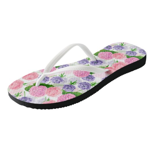Tit-vogel en -bloemen teenslippers (Schuin)