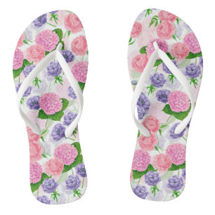 Tit-vogel en -bloemen teenslippers