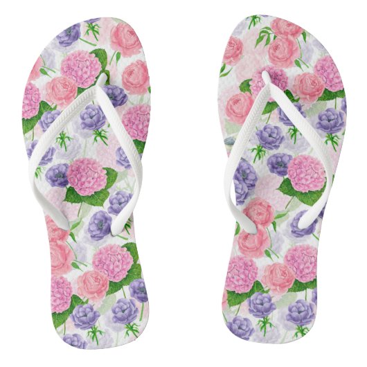 Tit-vogel en -bloemen teenslippers (Voetbed)