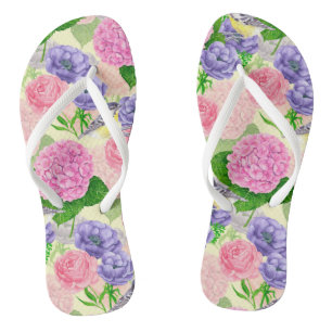 Tit-vogel en -bloemen teenslippers