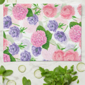 Tit-vogel en -bloemen theedoek (Gevouwen)