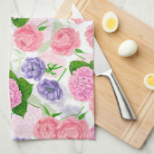 Tit-vogel en -bloemen theedoek (Quarter Fold)