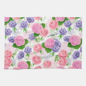 Tit-vogel en -bloemen theedoek (Horizontaal)