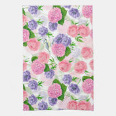 Tit-vogel en -bloemen theedoek (Verticaal)