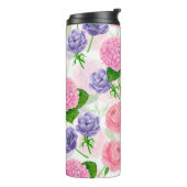 Tit-vogel en -bloemen thermosbeker (Gedraaid links)