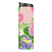 Tit-vogel en -bloemen thermosbeker (Geroteerd rechts)