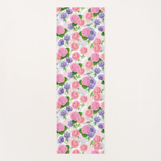 Tit-vogel en -bloemen yogamat (Voorkant)