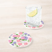 Tit-vogel en -bloemen zandsteen onderzetter (Zijkant)