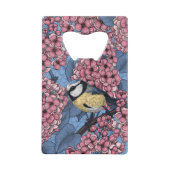 Tit-vogels in de lila tuin creditkaart flessenopener (Achterkant)