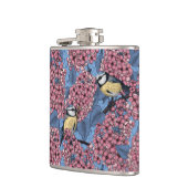 Tit-vogels in de lila tuin heupfles (Links)