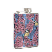 Tit-vogels in de lila tuin heupfles (Rechts)