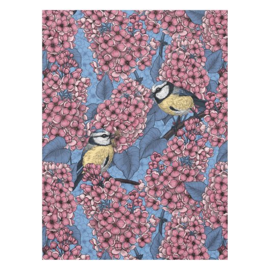 Tit-vogels in de lila tuin tafelkleed (Voorkant)