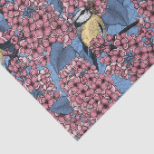 Tit-vogels in de lila tuin tissuepapier (Detail)