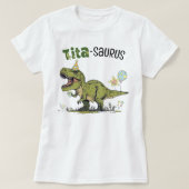 Tita-saurus Dinosaur Theme Fun Kids Verjaardagsfee T-shirt (Design voorkant)