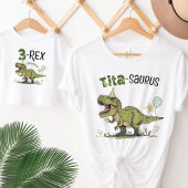 Tita-saurus Dinosaur Theme Fun Kids Verjaardagsfee T-shirt