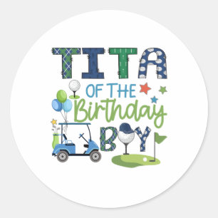 Tita van de verjaardagsjongen Hole In One Golf Spo Ronde Sticker