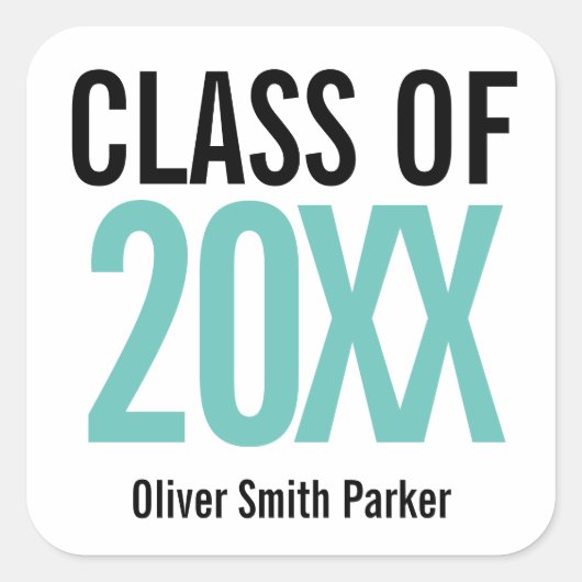 Titaan Groen Persoonlijke Afstuderen ELK JAAR Vierkante Sticker (Voorkant)