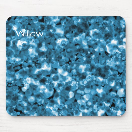 Titaanblauw Abstracte Bubbel Muismat (Voorkant)