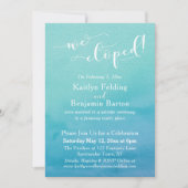 Titaanblauw Aquarel Ombre We Elopeden Ontvangst Kaart (Voorkant)