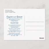 Titaanblauw groen abstract afstudeerverslag briefkaart (Achterkant)